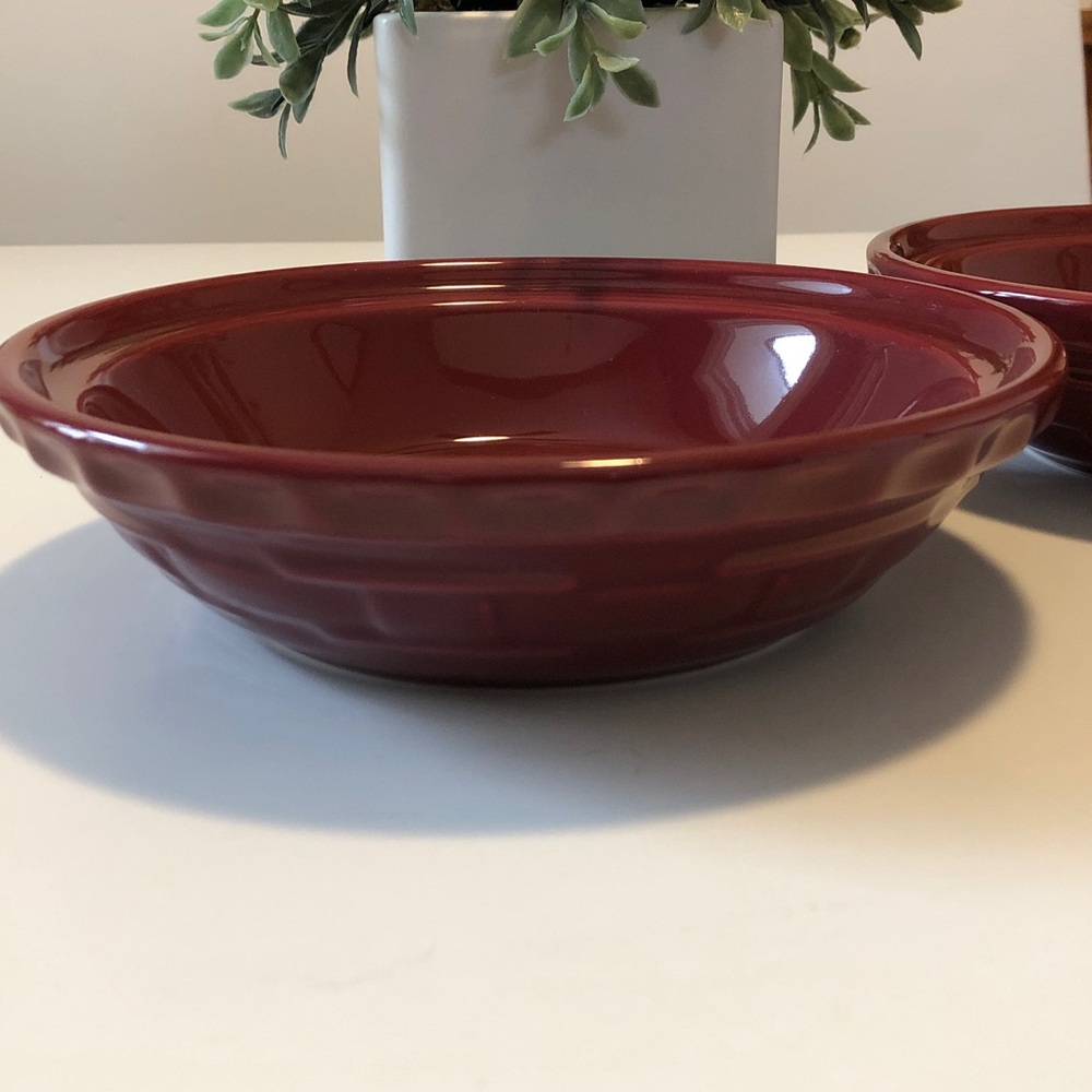 Longaberger Woven Traditions Paprika Red Cereal / Soup Bowls - Set of 2 - Picture 2 of 8